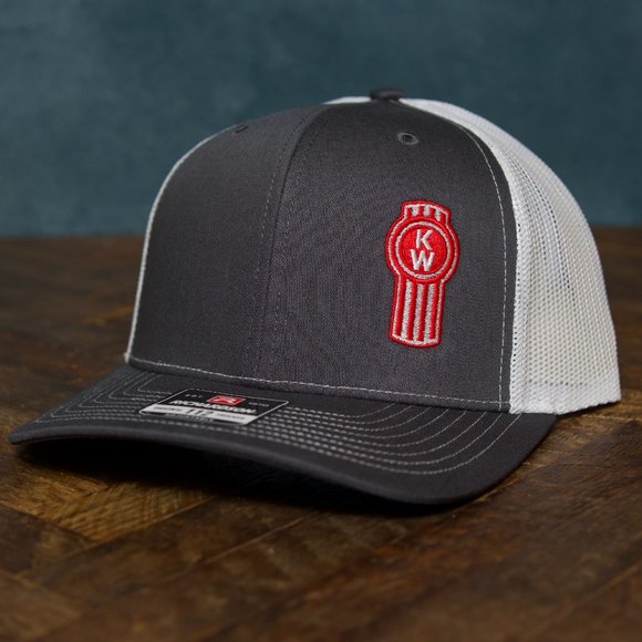 NEW- Kenworth Richardson 112 Charcoal/White Trucker Cap Hat Snapback Embroidered - Picture 1 of 7